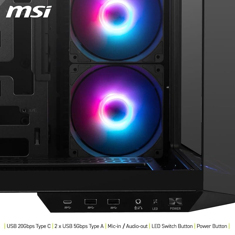 MSI Case Micro-ATX MID-Tower Mag Pano 100R Nero Argb No Alim 306-7G26R21-HH9 — miniatura 6