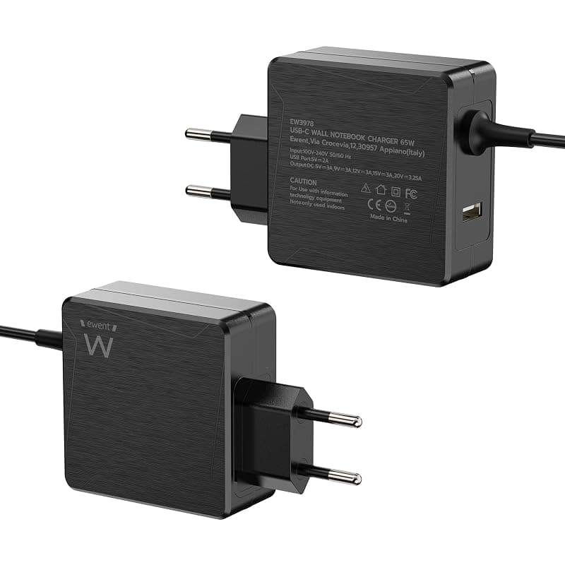 Ewent Caricatore da Rete Elettrica USB Type-C con USB-A Aggiuntiva 65W EW3978 — miniatura 2