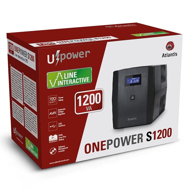 Atlantis UPS Onepower S1200 1200VA/720W con AVR A03-S1200 — miniatura 6