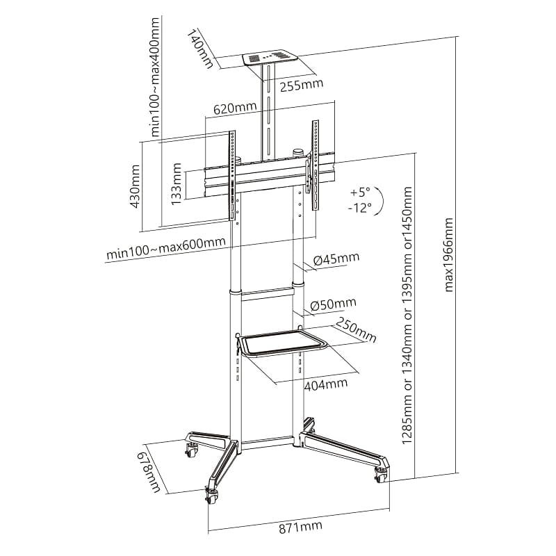 Ewent Supporto a Pavimento per TV 37"-70" EW1539 — miniatura 8