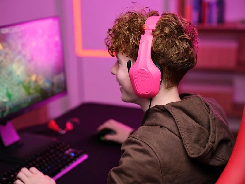 Trust Gaming GXT 415P Zirox Cuffie Gaming Leggere con Driver da 50 mm per PC, Xbox, PS4, PS5, Switch, Mobile, Jack Audio 3.5 mm, Cavo 2m, Cuffie con Microfono Over-Ear - Rosa — miniatura 7
