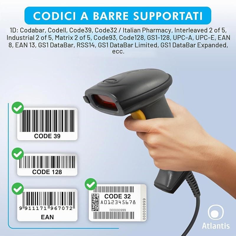 Atlantis Barcode Scanner USB A08-LS160 — miniatura 3