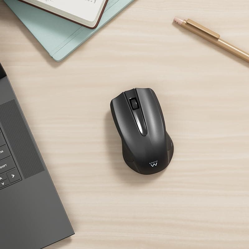Ewent EW3300 - Mouse ottico con cavo USB a 3 pulsanti, 1000 DPI, design ergonomico, ambidestro, PC/Mac / ‎Laptop/Chromebook - ‎Nero — miniatura 2
