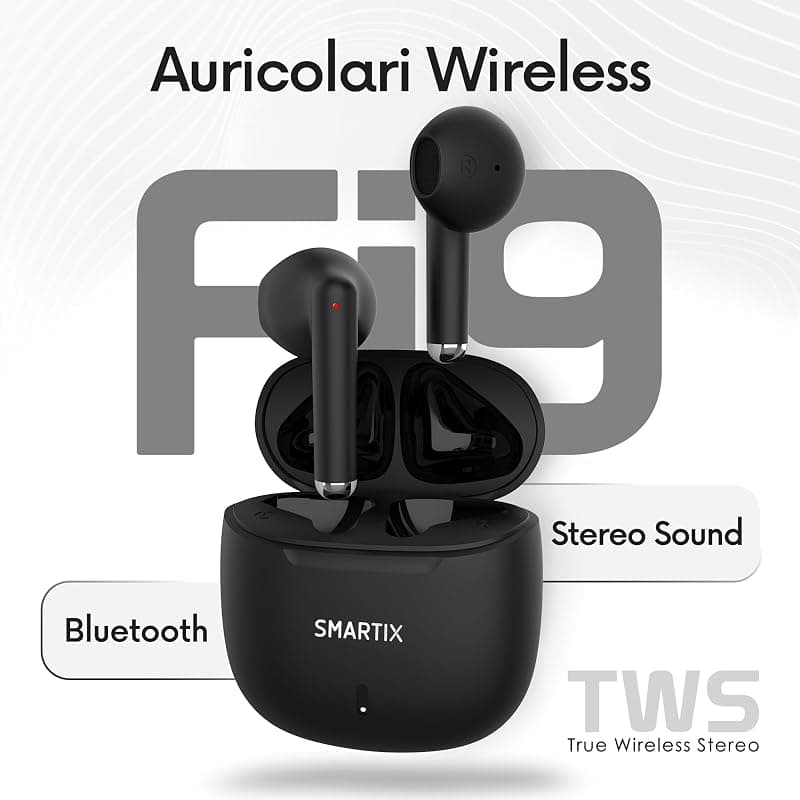 Atlantis Auricolari Smartix Tws SM60-Fi9-B Bt V5.3 Custodia Con Funzione Di Ricarica Include Battery Bank Da 300ma Nero — miniatura 2