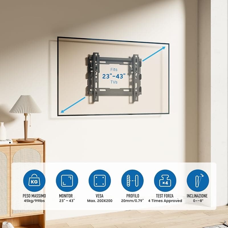 Ewent EW1506 Staffa Supporto TV LCD, LED per Schermi da 23" a 42", max VESA 200x200, Nero — miniatura 6