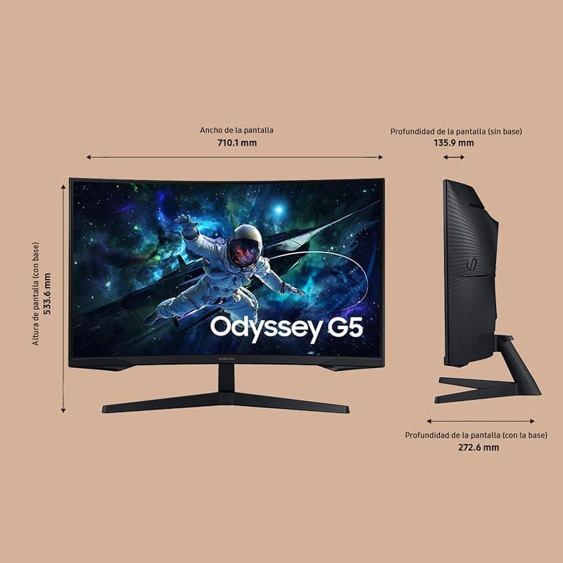 Samsung Monitor Gaming LED 32" Odyssey G5 Curvo QHD 1MS HDMI/Display-Port LS32CG552EUXEN — miniatura 4