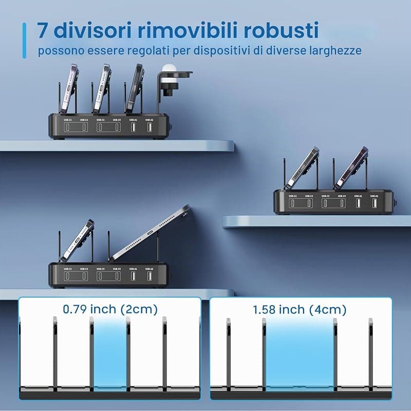 Ewent Docking USB Charging 130W 6-USB Port EW1335 — miniatura 6