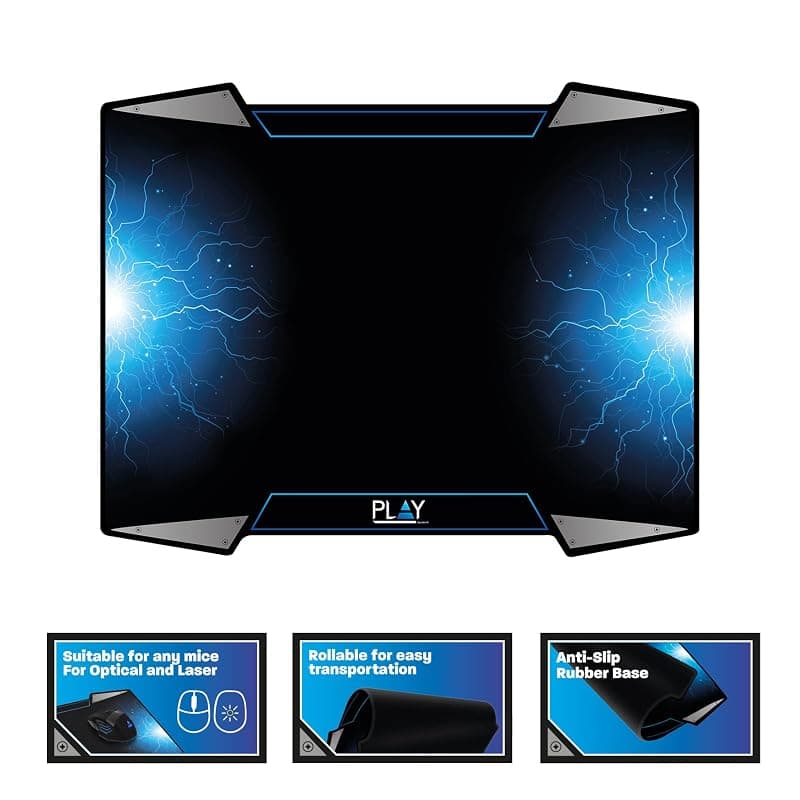 Ewent Play PL3340 Gaming Mousepad L (400x320x4mm) Tappettino Gioco per Mouse impermeabile resistente all'acqua con retro antiscivolo, tessuto trattato, nero — miniatura 4