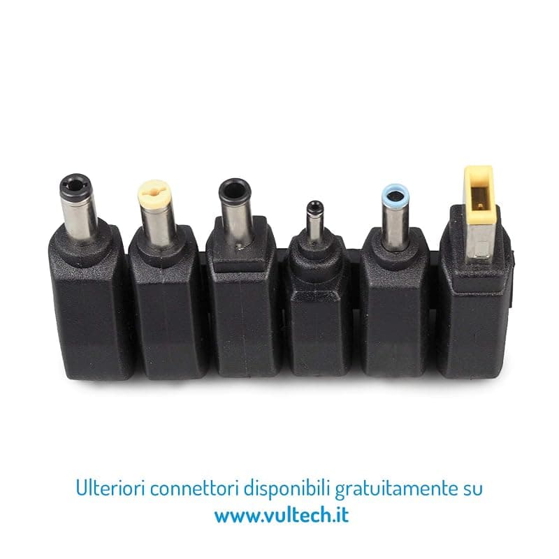 VulTech AU-70W Alimentatore Universale per Notebook Autosettante con 6 Tips Connettori Intercambiabili, Compatibile con Asus, Samsung, Acer, Toshiba, Dell, Lenovo, HP, Ricarica — miniatura 4