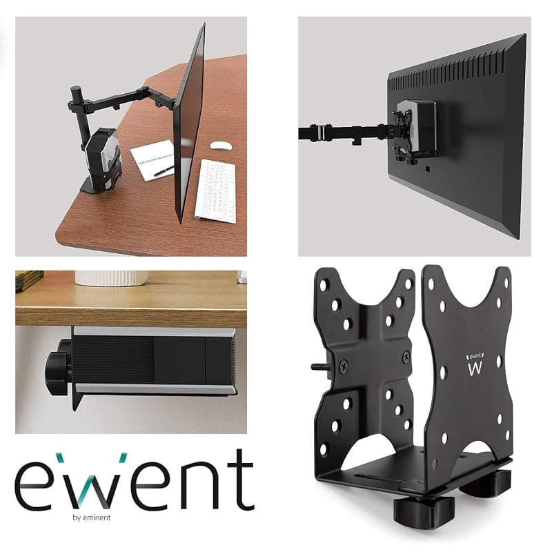 Ewent EW1517 Supporto per Mini PC Intel, Mac Mini, Supporto VESA, scrivania — miniatura 3