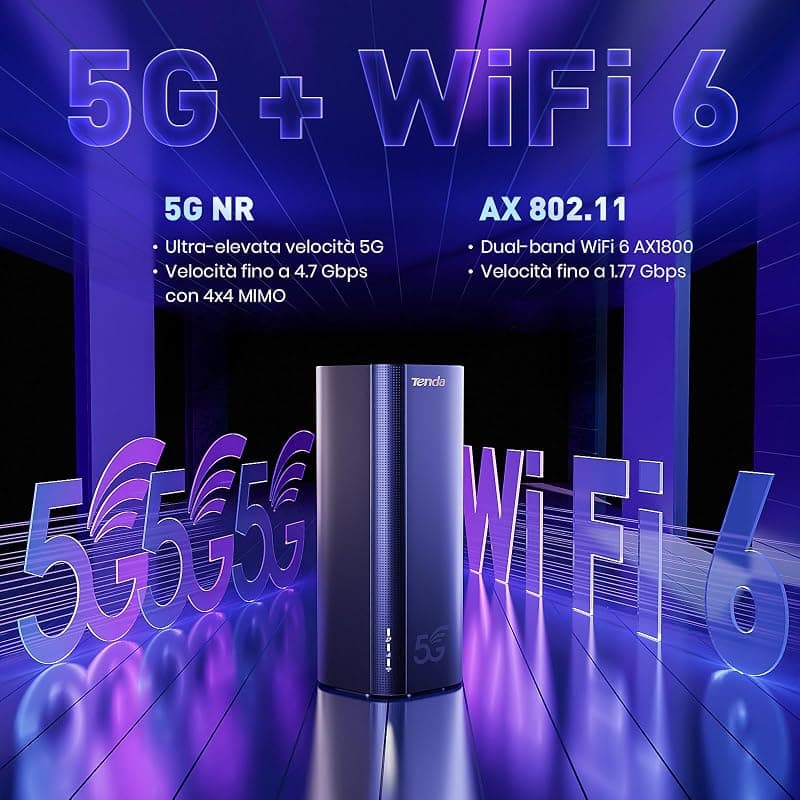 Tenda Modem Router Wirless 5G AX1800 Wi-Fi 6 5G03 — miniatura 2