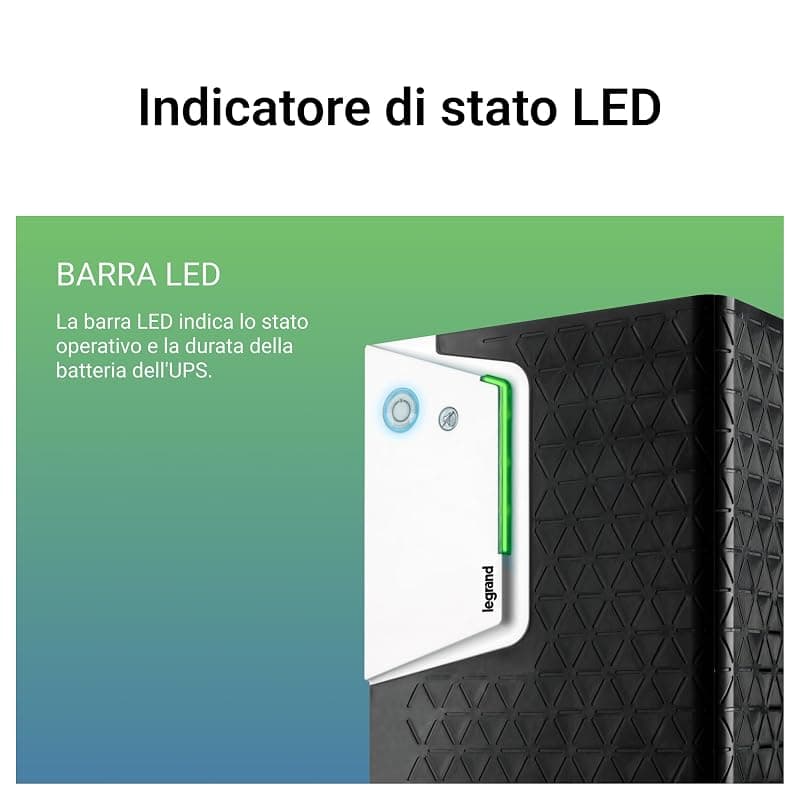 Bticino Legrand LG-310180 UPS Monofase Gruppo di Continuità per PC, con Tecnologia Line Interactive, VI Keor SP 600VA, Autonomia fino a 10 Minuti, 6 Prese IEC e Presa USB HID — miniatura 7
