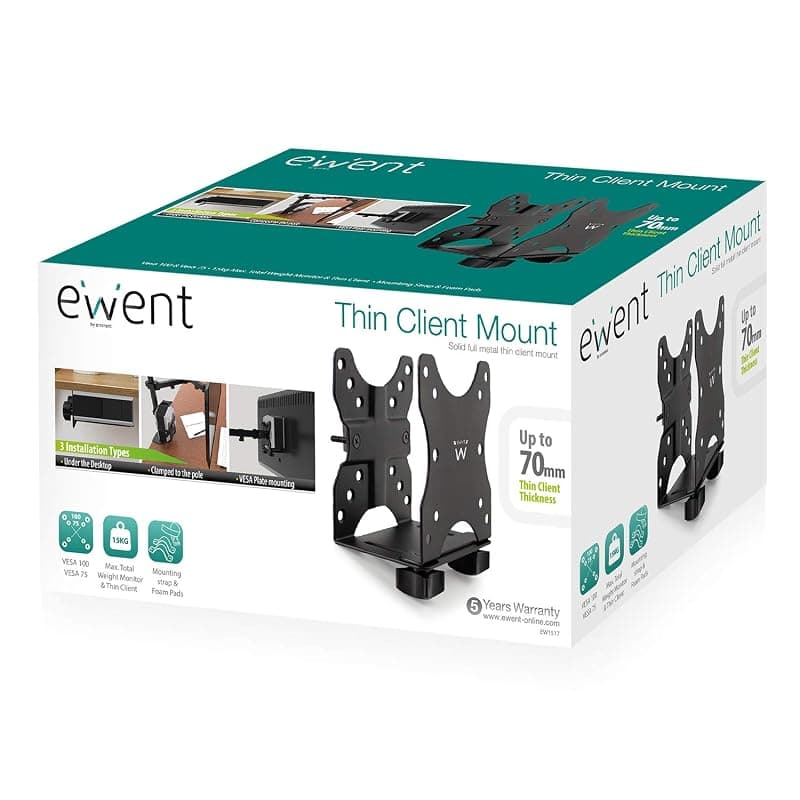 Ewent EW1517 Supporto per Mini PC Intel, Mac Mini, Supporto VESA, scrivania — miniatura 8