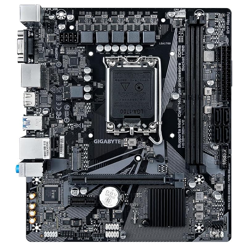GIGABYTE H610M S2H V2 Scheda Madre - Supporta CPU Intel Core di 14a generazione, 4+1+1 Fasi Ibride VRM Digitale, fino a 5600MHz DDR5, 1xPCIe 3.0 M.2, GbE LAN, USB 3.2 Gen 1 — miniatura 2