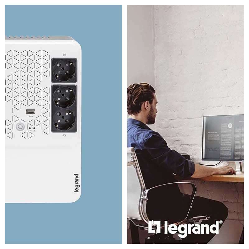 Legrand UPS monofase Gruppo di Continuità per PC LG-310082, Keor Multiplug, con Caricatore USB, 6 prese multistandard, Stabilizzazione AVR, 800 VA/480 W, Autonomia fino a 15 minuti — miniatura 3
