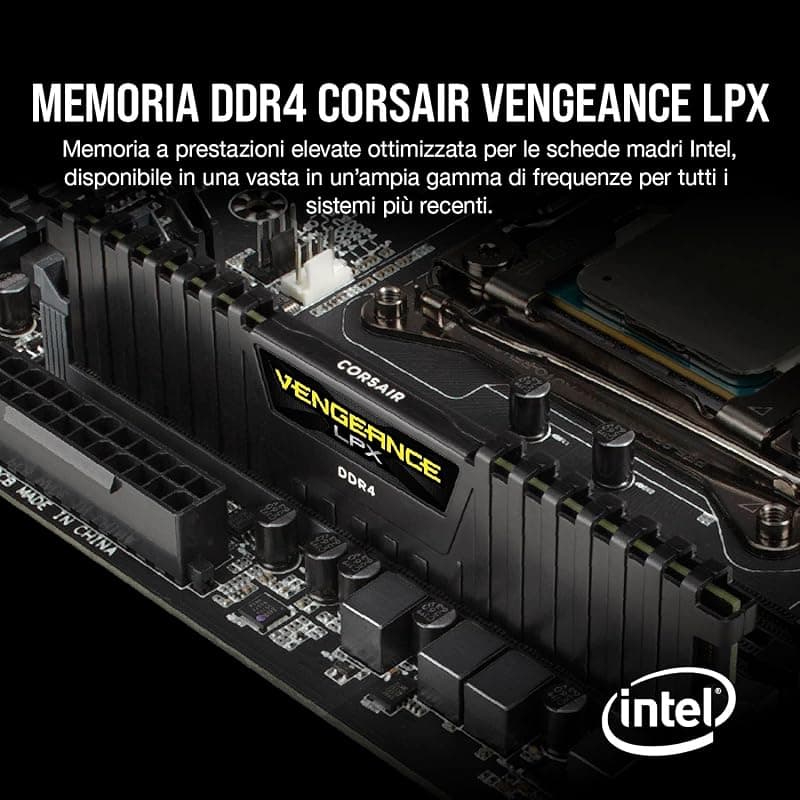 Corsair CMK16GX4M2E3200C16 Memoria Desktop, Nero, 2 x 8 gb — miniatura 2