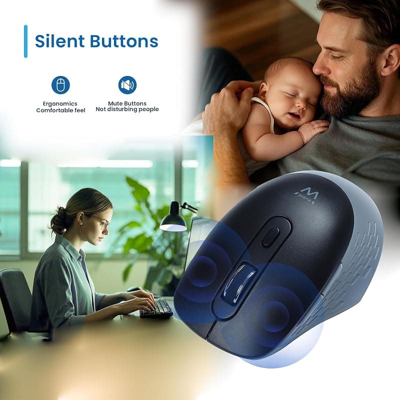 Ewent Mouse Ottico USB A+C con Click Silenzioso EW3204 — miniatura 6