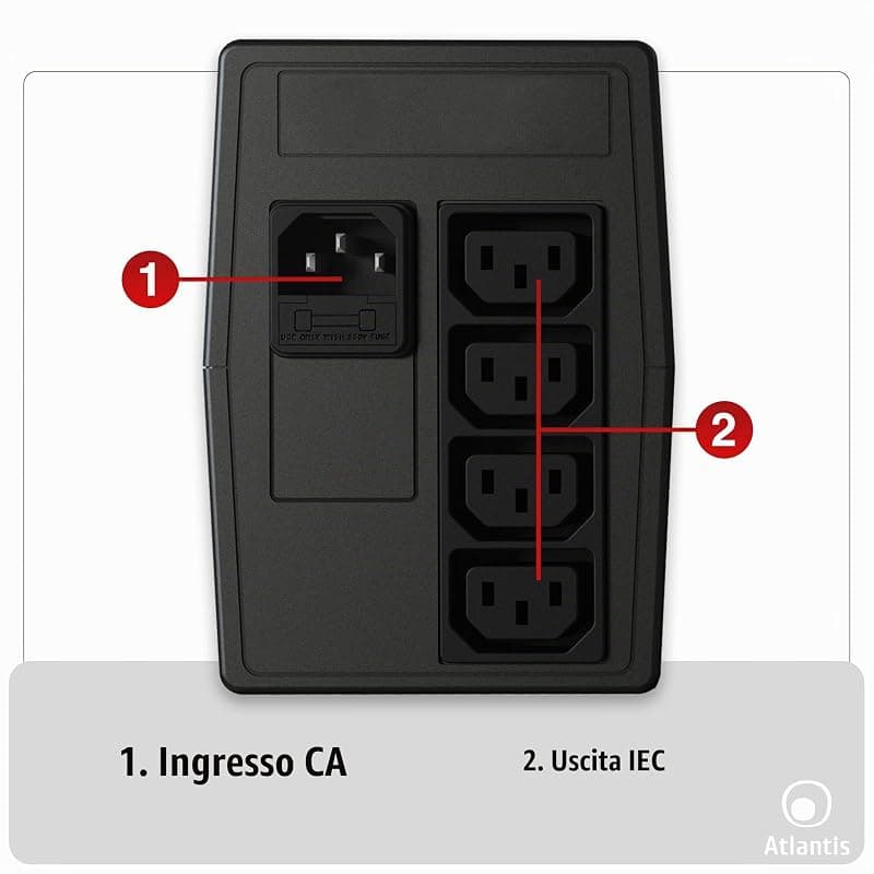 Atlantis UPS Onepower PX800 800VA/400W con AVR 4 IEC A03-PX800 — miniatura 3