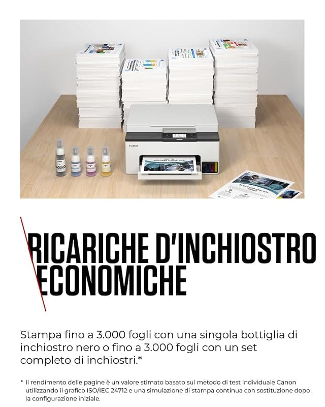 Canon Stampante WiFi per Casa e Ufficio MAXIFY GX1050 - Stampante Multifunzione MegaTank con Scanner e Fotocopiatrice per Casa | Connettività WiFi, Ethernet e USB | Include 6 — miniatura 3