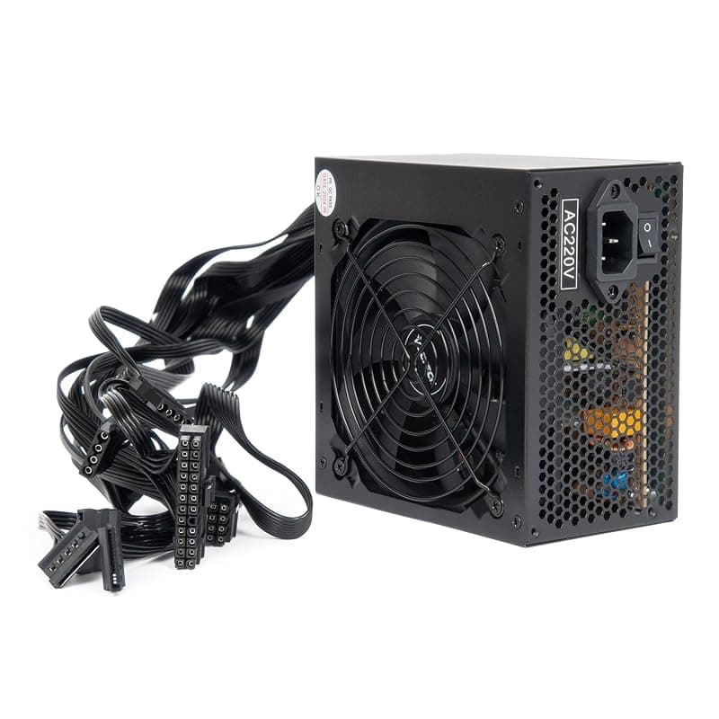 VulTech VPS-A650ER Alimentatore ATX 650W Serie Essence - Ventola da 12cm Termoregolata Silenziosa, Cambalggio incluso, Cavi Flat, 1x PCI-E 6+2 Pin — miniatura 2