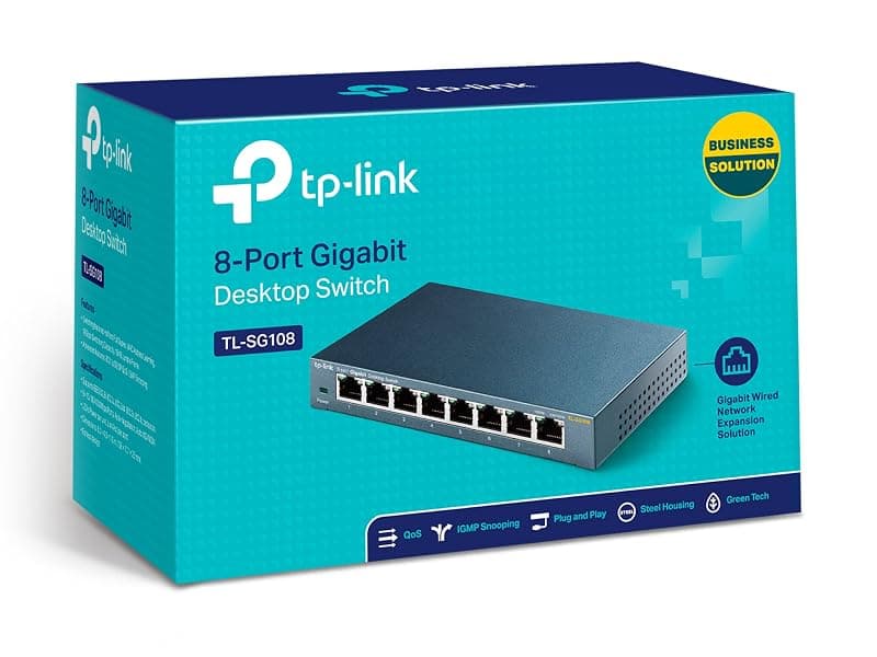 TP-Link TL-SG108 Switch 8 Porte Gigabit, 10/100/1000 Mbps, Plug & Play — miniatura 4