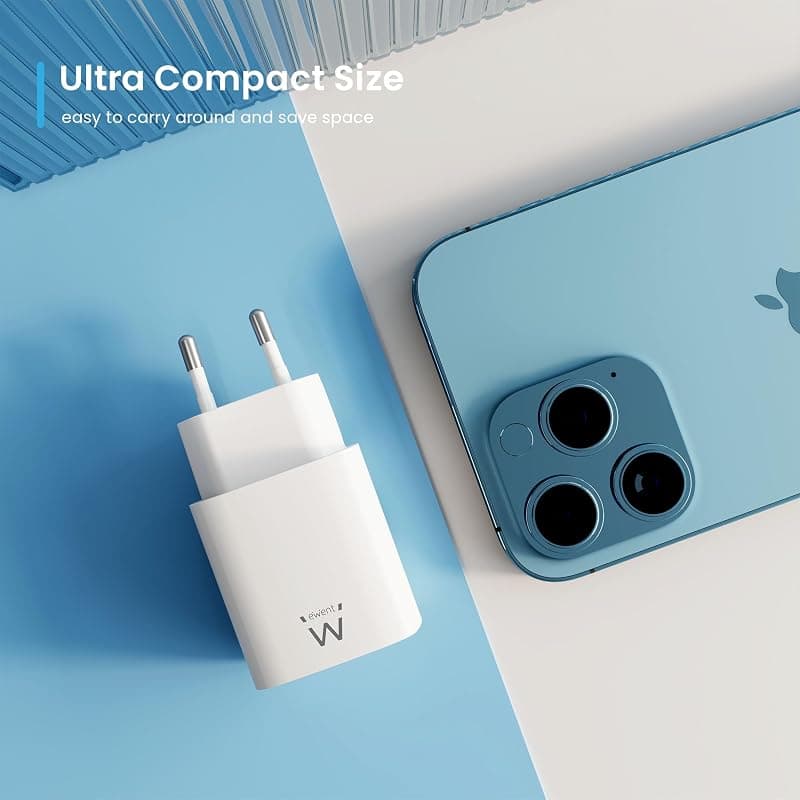 Ewent EW1320 - Caricatore USB Carica Veloce - Compatto Adattatore USB-C da 20 W - Per Dispositivi Android e Apple di Ultima Generazione - Dotatp di Power Delivery - Potente e — miniatura 4