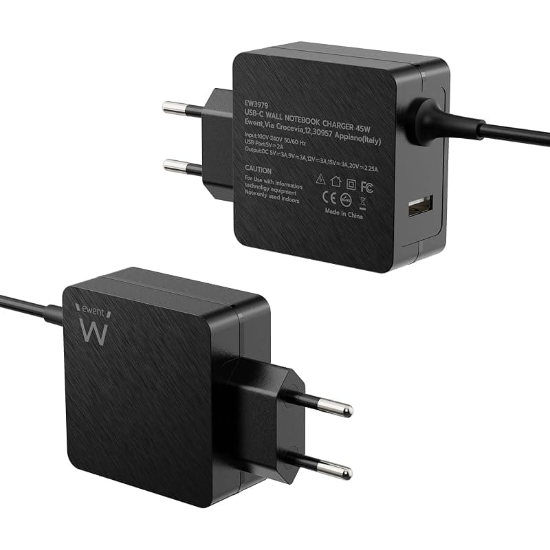 Ewent Caricatore da Rete Elettrica USB Type-C con USB-A Aggiuntiva 45W EW3979 — miniatura 2