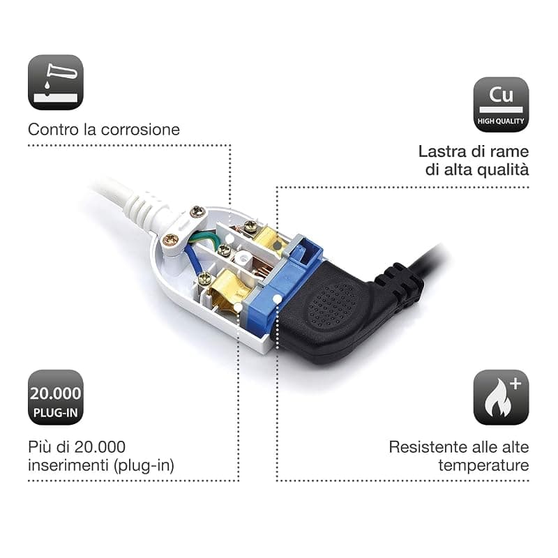 Ewent Prolunga Elettrica 3 MT Presa Italiana 16A Bianca EW3810 — miniatura 5