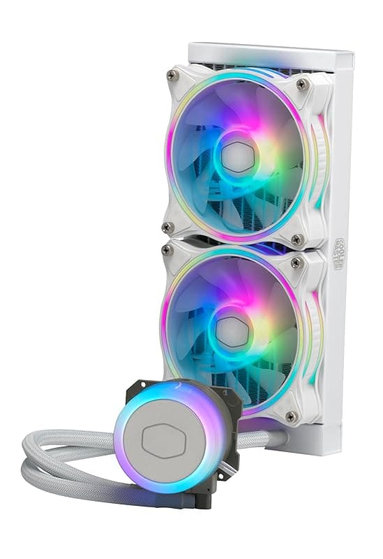 Cooler Master MasterLiquid ML240 Illusion Edizione White CPU Dissipatore ad Acqua AIO, Pompa 3° Gen, 2 Ventole Halo ARGB 120 mm, Radiatore 240 mm, Controller ARGB, Compatibile — miniatura 3