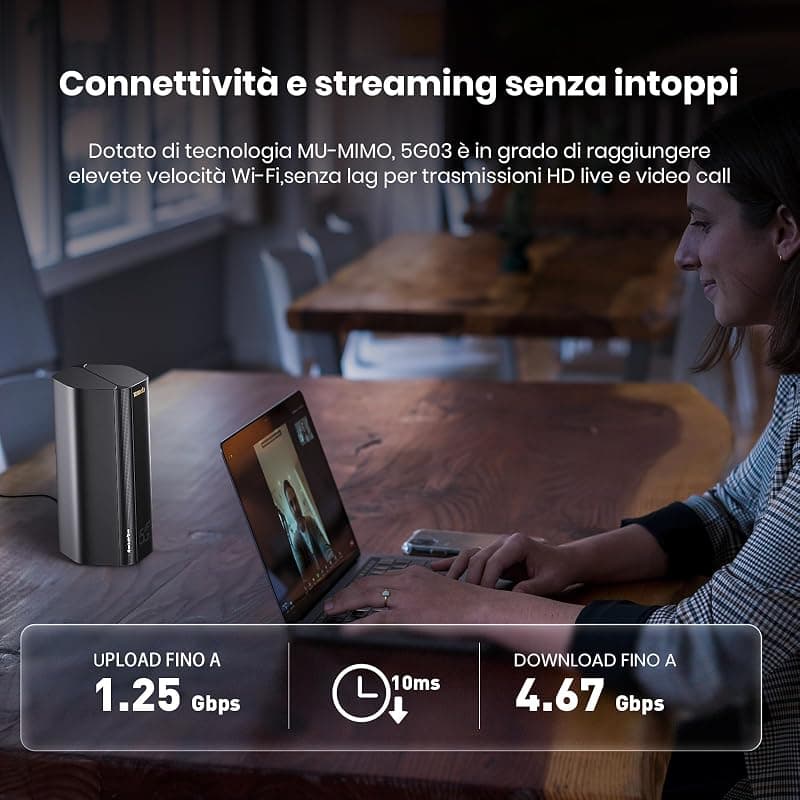 Tenda Modem Router Wirless 5G AX1800 Wi-Fi 6 5G03 — miniatura 5