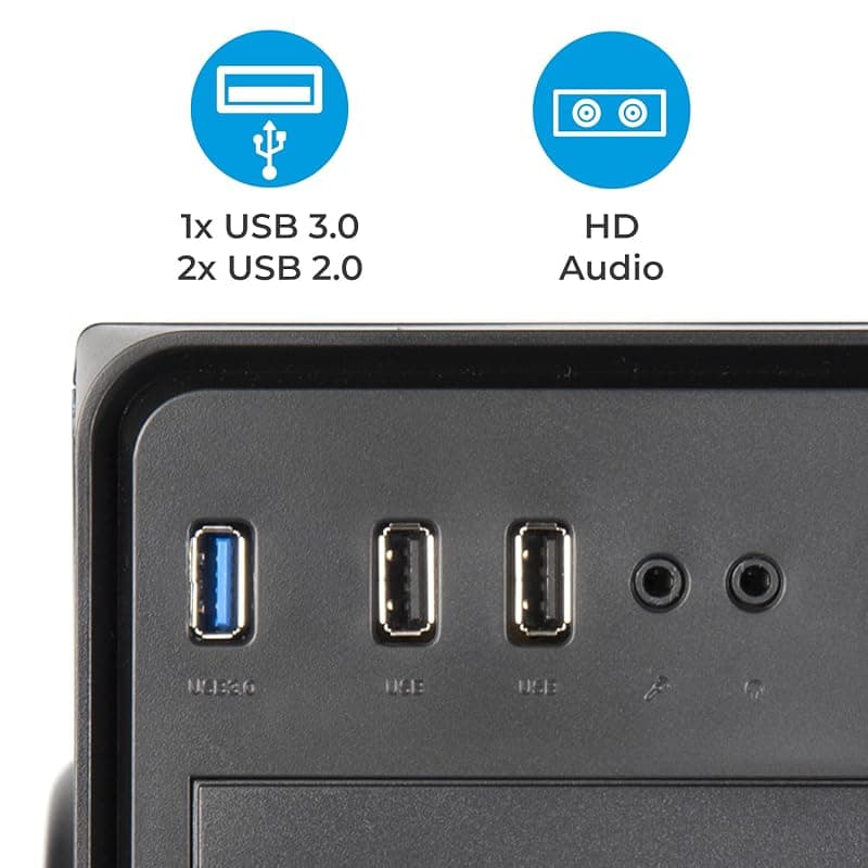 VulTech VCO-A2699 Case ATX senza Alimentatore, Computer Case compatto, Compatibile con MicroATX 1x USB 3.0, 2x USB 2.0, colore nero — miniatura 5
