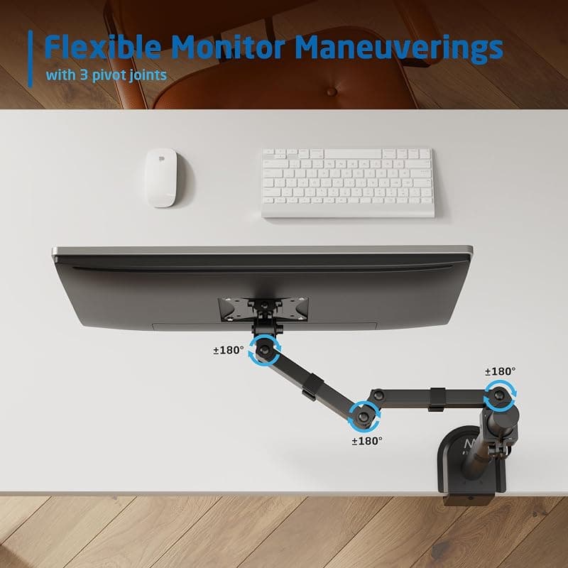 Ewent EW1510 Braccio Singolo Monitor,Supporto Singolo per PC a Schermo Piatto,Staffa Di Supporto Tv/Monitor 13-27 Pollici,Altezza e Inclinazione Regolabili e Rotazione, con — miniatura 4