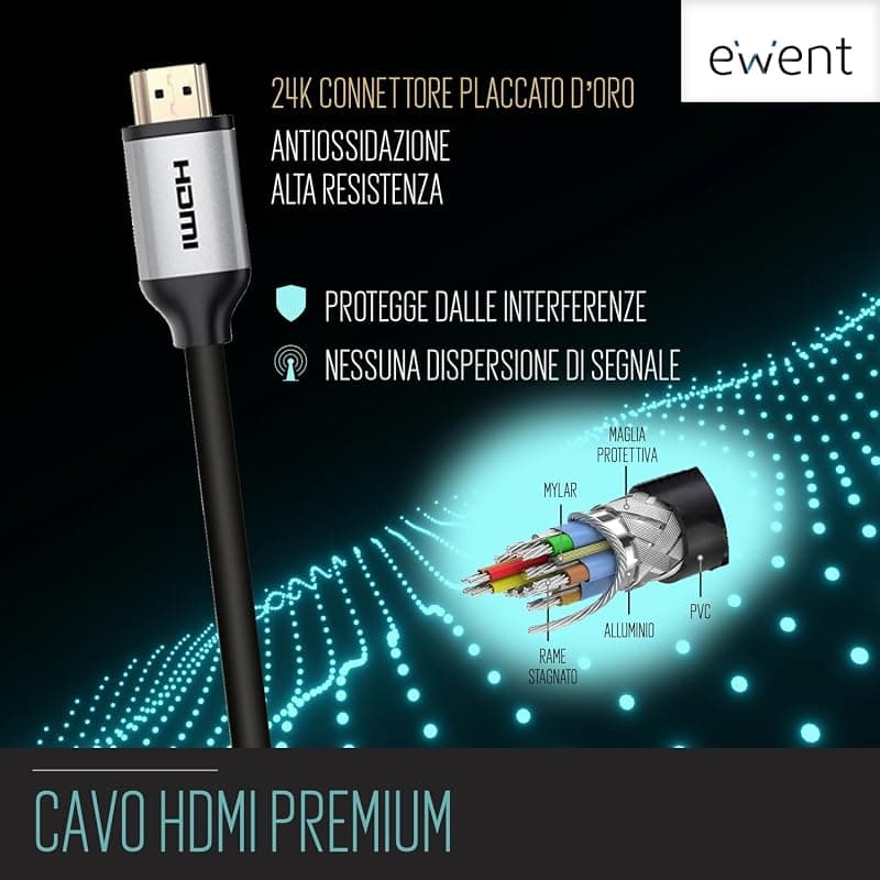 Ewent Cavo HDMI Premium High Speed 2.0 A/A M/M 5MT EC1348 — miniatura 2