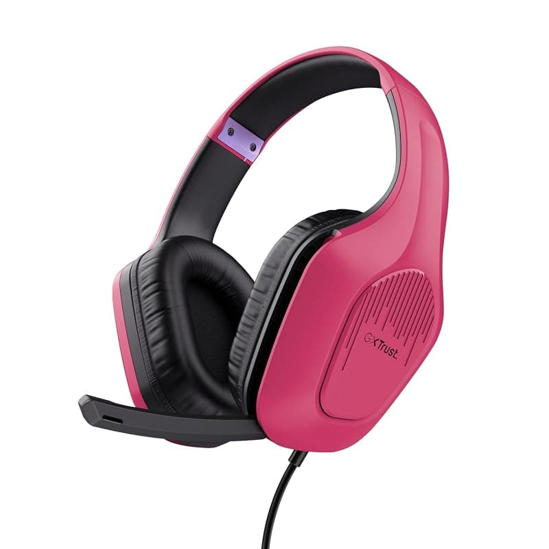 Trust Gaming GXT 415P Zirox Cuffie Gaming Leggere con Driver da 50 mm per PC, Xbox, PS4, PS5, Switch, Mobile, Jack Audio 3.5 mm, Cavo 2m, Cuffie con Microfono Over-Ear - Rosa