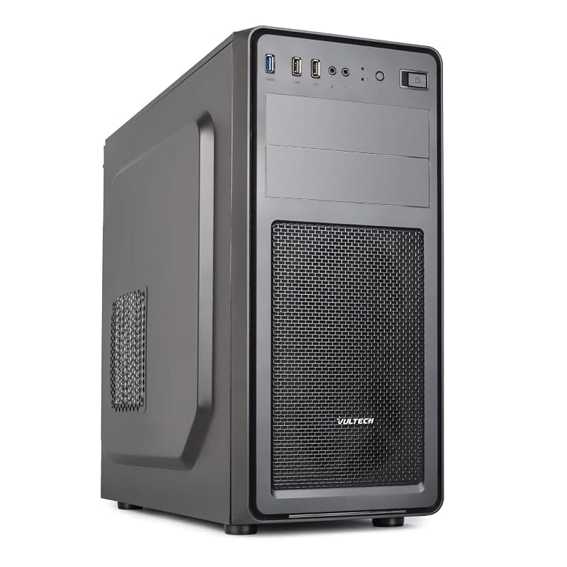 VulTech VCO-A2699 Case ATX senza Alimentatore, Computer Case compatto, Compatibile con MicroATX 1x USB 3.0, 2x USB 2.0, colore nero