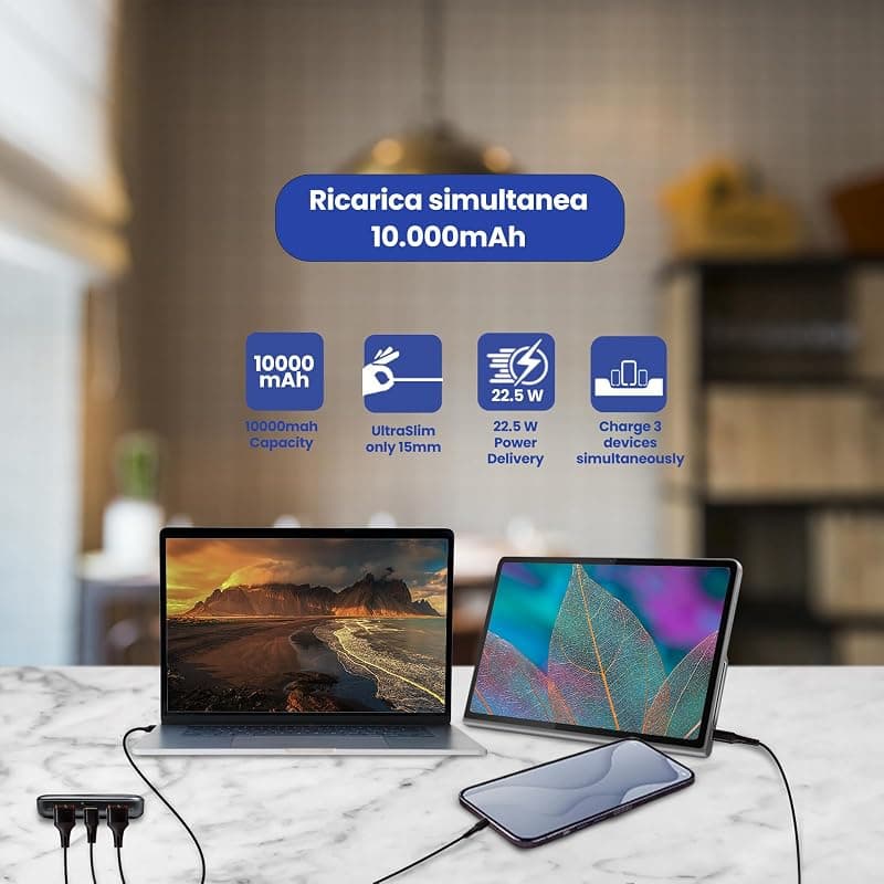 Ewent Power Bank 10000 mAh Thin 22.5W EW1161 — miniatura 6