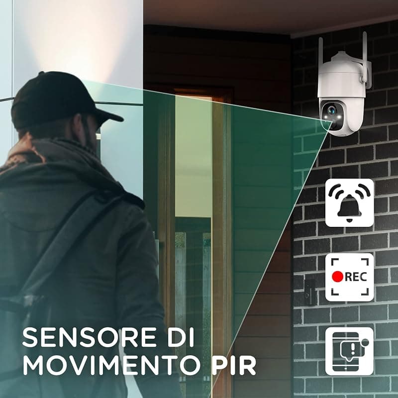 ATLANTIS telecamera motorizzata Volta Pro PT A16-VL66P, 360° PTZ, Wi-Fi senza fili interno esterno a batteria ricaricabile,pannello solare,videocamera sorveglianza,visione — miniatura 5