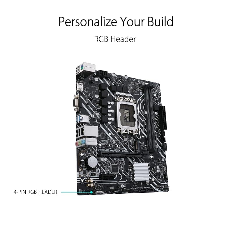 ASUS PRIME H610M-K D4, Scheda Madre Intel mATX, Slot DDR4, Nera — miniatura 2