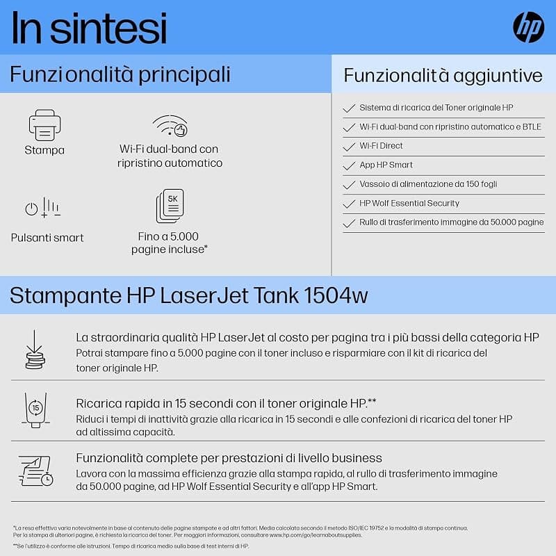 HP Laser Tank 2604dw 381V0A, Stampante Monocromatica Multifunzione con Serbatoio Toner integrato a Ricarica Rapida, Stampa F/R Automatica, 22 ppm, Fino a 5000 Pagine, Scansione — miniatura 3