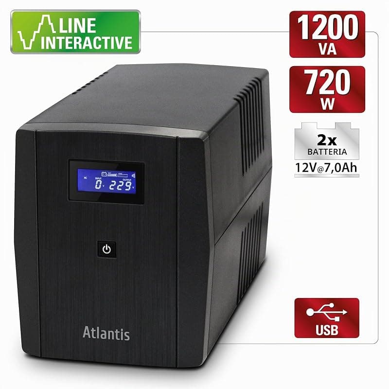 Atlantis UPS Onepower S1200 1200VA/720W con AVR A03-S1200 — miniatura 2
