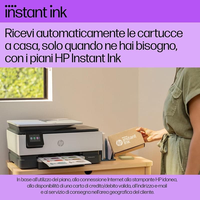 HP OfficeJet Pro 8135e 40Q47B, Stampante Multifunzione a Getto d'Inchiostro A4 a Colori, Fronte e Retro Automatico, 20 ppm, Wi-Fi, 3 Mesi di Inchiostro Instant Ink Inclusi, Grigia — miniatura 2
