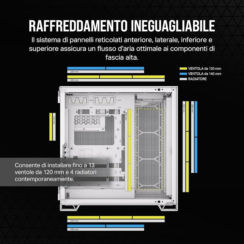 CORSAIR 6500D AIRFLOW Mid-Tower ATX PC Case - Nessuna Ventola Inclusa - Design a Doppia Camera - Ampia Flessibilità di Raffreddamento - Compatibile con Schede Madri a Connessione — miniatura 7