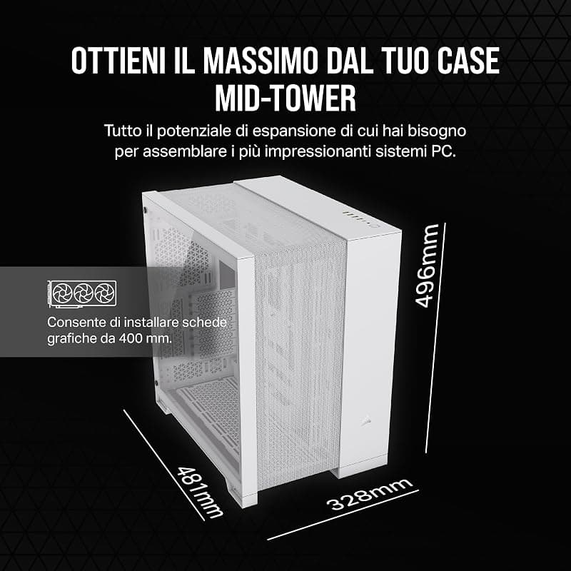 CORSAIR 6500D AIRFLOW Mid-Tower ATX PC Case - Nessuna Ventola Inclusa - Design a Doppia Camera - Ampia Flessibilità di Raffreddamento - Compatibile con Schede Madri a Connessione — miniatura 8