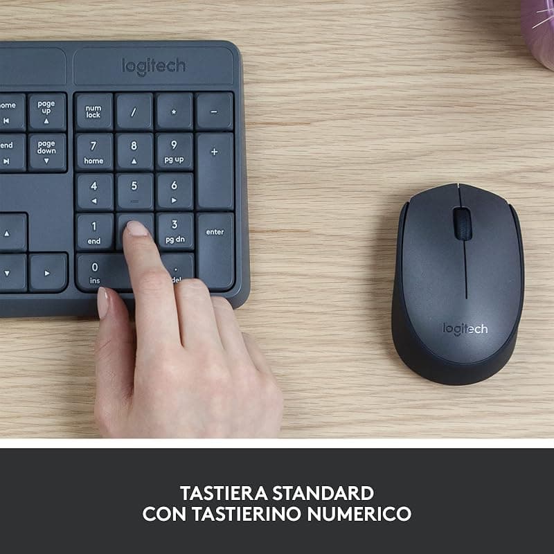 Logitech Kit Tastiera + Mouse Wireless MK235 920-007913 — miniatura 3