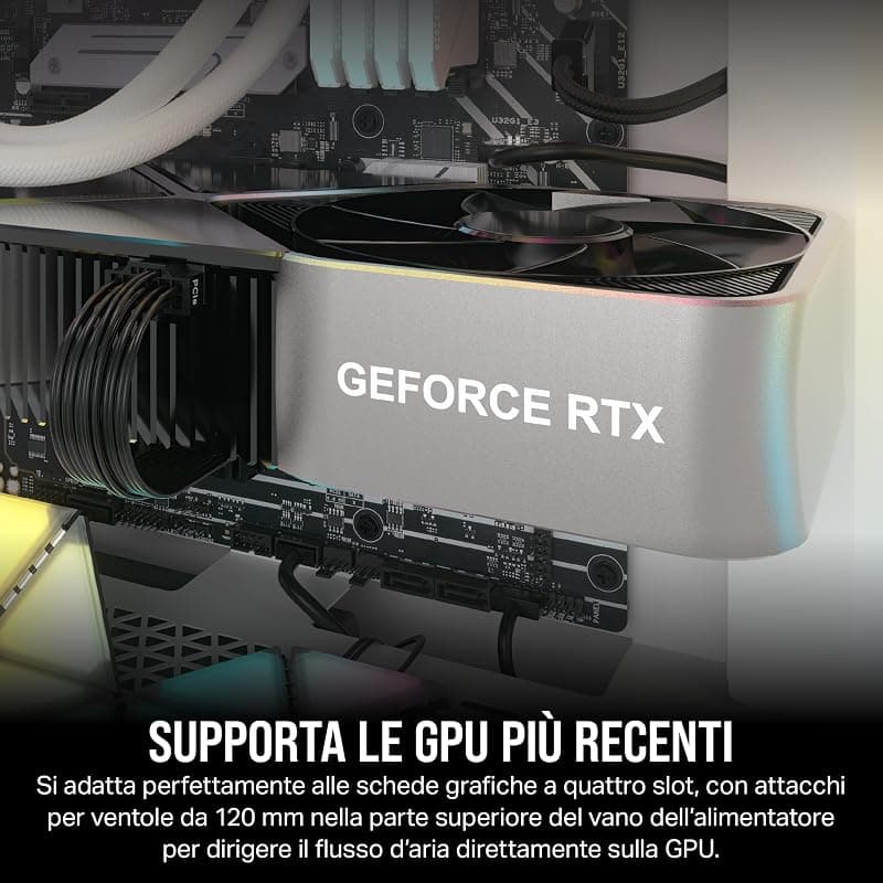 CORSAIR 3000D AIRFLOW Case per PC Mid-Tower – 2 Ventole SP120 ELITE - Supporto di GPU a Quattro Slot – Spazio per Alloggiare Fino a 8 Ventole da 120 mm – Design con Flusso D’aria — miniatura 6