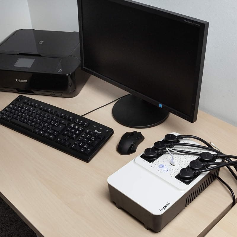 Bticino Legrand UPS monofase Gruppo di Continuità per PC LG-310081, Keor Multiplug, con Caricatore USB, 6 prese multistandard, Stabilizzazione AVR, 600 VA/360 W, Autonomia fino a — miniatura 9