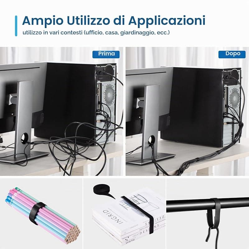 Ewent Fascette per Cavi con Chiusura a Strappo Riutilizzabile 10MT EW1563 — miniatura 7