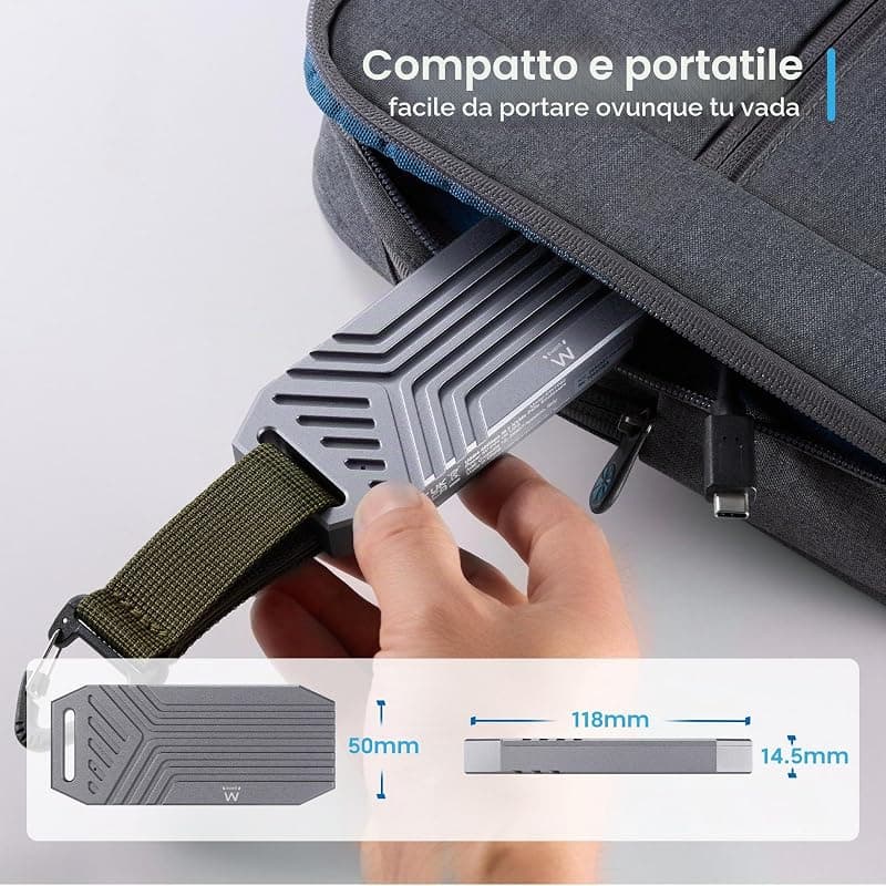 Ewent Box Esterno per SSD PCIe M.2 NVME Type-C EW7062 — miniatura 7