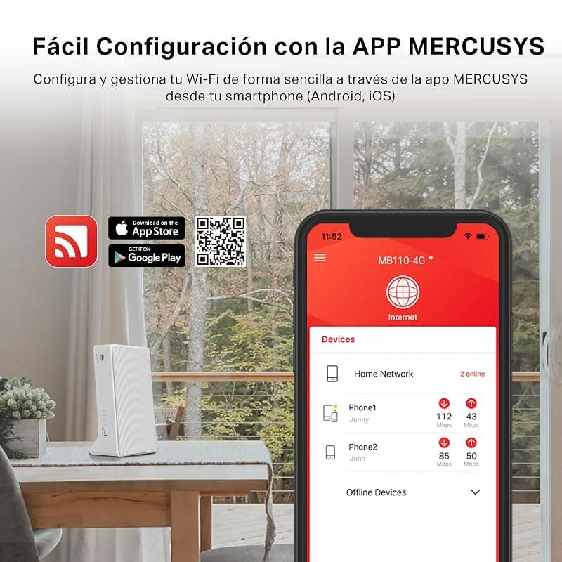 Mercusys TP-Link MB110-4G Router Wifi con Sim LTE Wireless N300Mbps 4G, Porta LAN/WAN, VPN,Senza Configurazione, Antenne Interne, Porte Antenna Esterna, Compatibile con Tutti Gli — miniatura 7