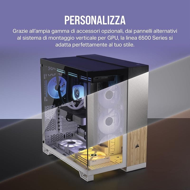 CORSAIR 6500D AIRFLOW Mid-Tower ATX PC Case - Nessuna Ventola Inclusa - Design a Doppia Camera - Ampia Flessibilità di Raffreddamento - Compatibile con Schede Madri a Connessione — miniatura 9